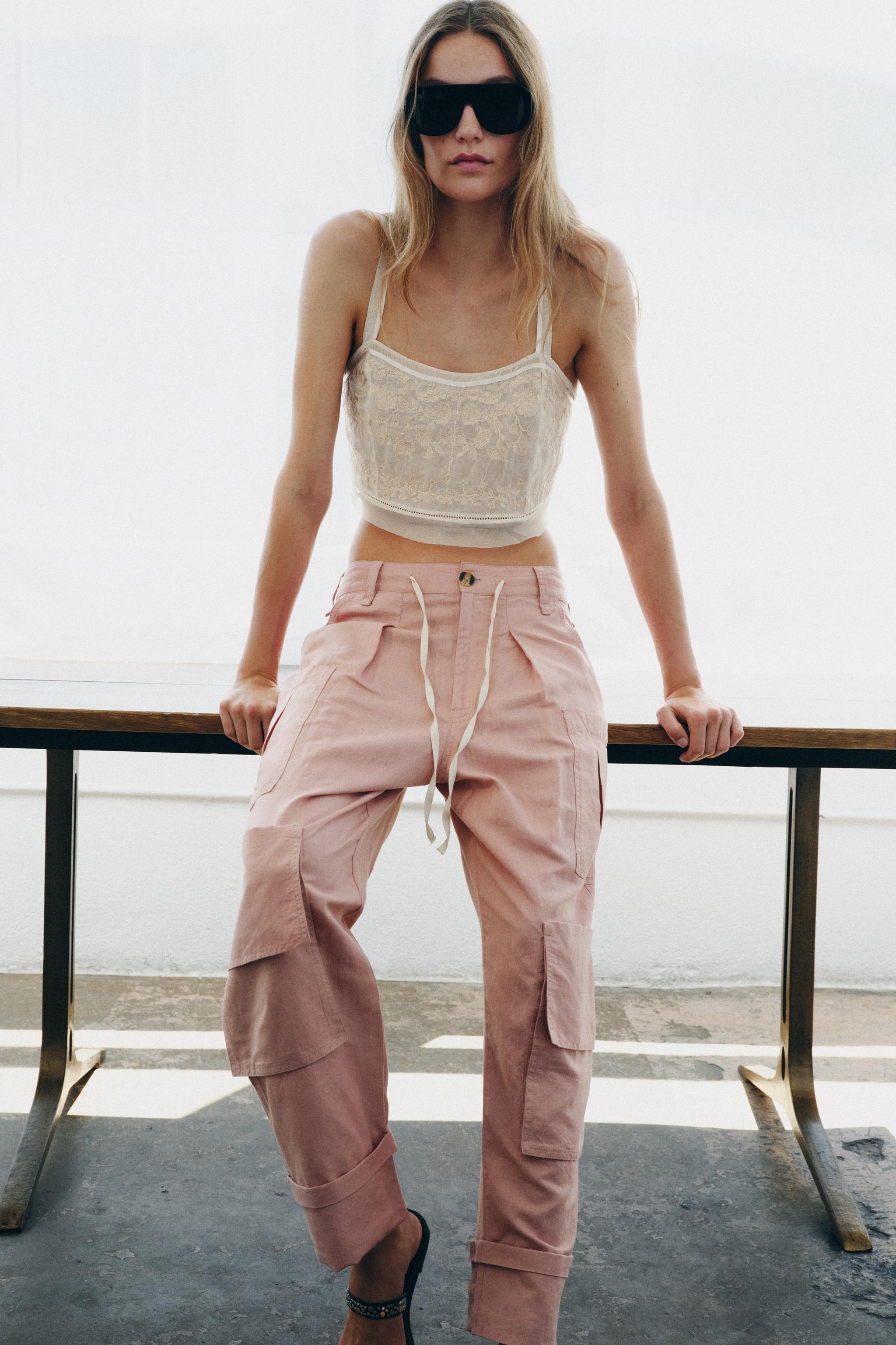 ZW COLLECTION EMBROIDERED CROPPED TOP